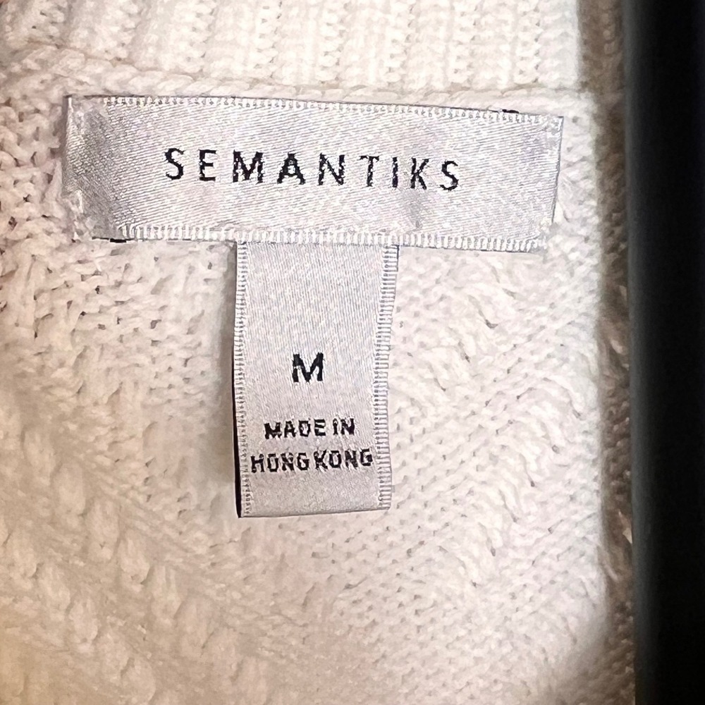 Semantiks Knit Short‎ Sleeve Cardigan Top Button Down Collared Sweater Cream - Picture 5 of 10